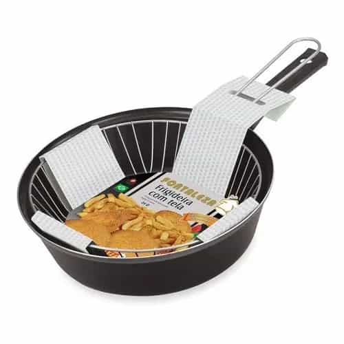 Sartén Profundo Fortaleza Aluminio Con Cesto 24 Cm Negro