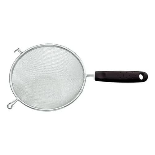 Tamiz de acero inoxidable Tramontina Utilità 17 cm con mango negro