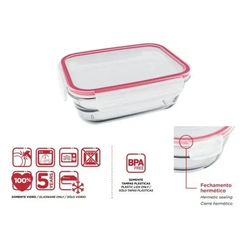 Hervidor De Vidrio Marinex 850 Ml Tapa Hermética Rosa — imagen 3 de 4