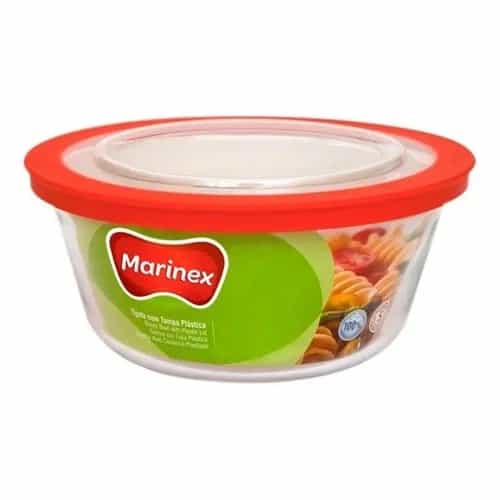 Recipiente Marinex Facilita Redondo Profundo 1,2 L Tapa Roja