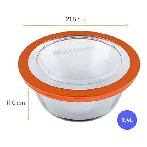 Contenedor De Alimentos Marinex Facilità Vidrio 1 L Rojo — imagen 2 de 6
