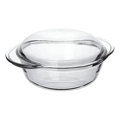 Asadera Redonda Con Asas Y Tapa Marinex Vidrio 1,9 L — imagen 1 de 1