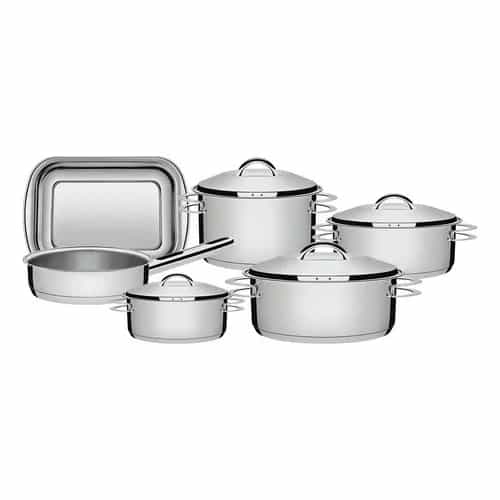 Batería De Cocina Tramontina Solar Acero Inoxidable 6 Piezas