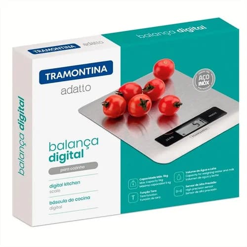 Balanza De Cocina Digital Tramontina Adatto 5 Kg Acero Inoxidable — imagen 2 de 7