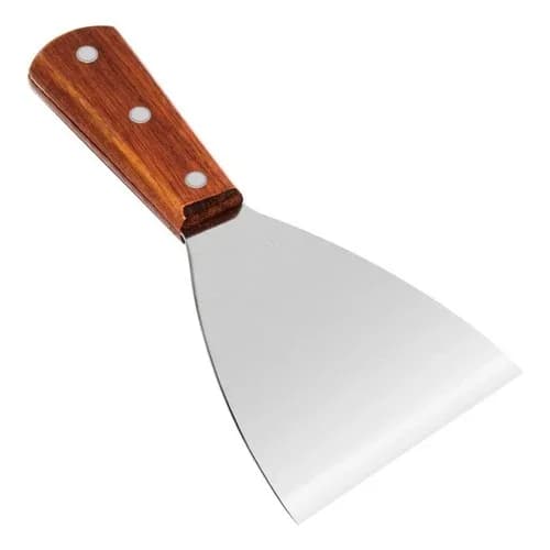 Espátula Para Hamburguesa Acero Inoxidable Mango De Madera — imagen 1 de 5