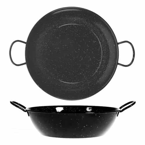 Sartén Wok Con Asas Acero Esmaltado Vaello 30 Cm Negro