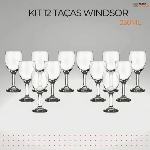 Copas Vino Tinto Nadir Windsor Vidrio 250 Ml X12 Unidades — imagen 3 de 10
