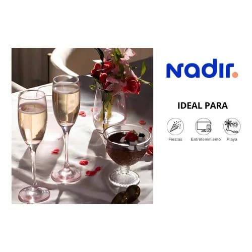 Copas Flauta De Champagne Nadir Barone Vidrio 190 Ml X12 Unidades — imagen 9 de 12