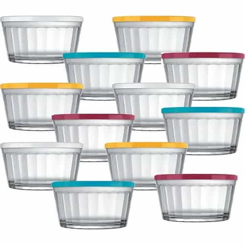 Cuencos Nadir Con Tapa Vidrio 600 Ml X12 Unidades
