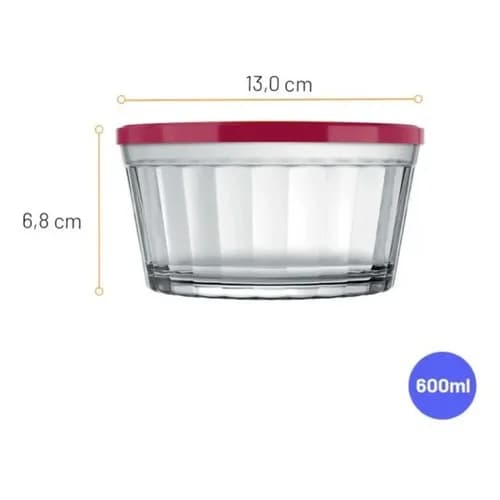 Cuencos Nadir Con Tapa Vidrio 600 Ml X12 Unidades — imagen 5 de 6