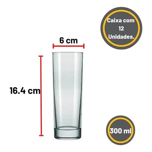 Juego De Vasos Nadir Atol Tubo 300 Ml X12 Unidades — imagen 3 de 4