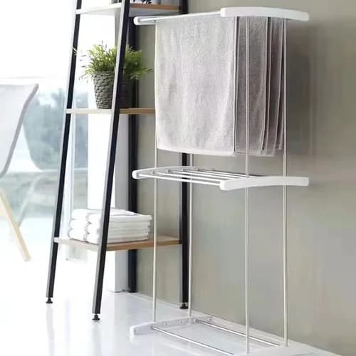 Toallero Organizador Con Tender Para Baño Blanco — imagen 2 de 4