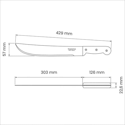 Machete de acero al carbono Tramontina 12 pulgadas con mango de polipropileno negro — imagen 3 de 6