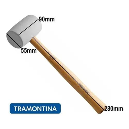 Martillo de goma blanca Tramontina Master 450 g con mango de madera — imagen 3 de 6