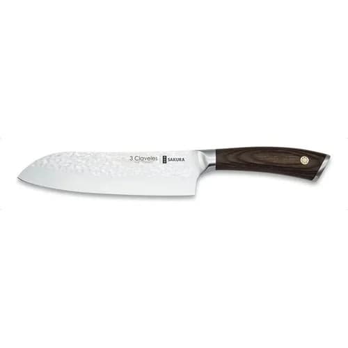 Cuchillo Santoku 3 Claveles Sakura 17,5 Cm Mango De Madera — imagen 1 de 5