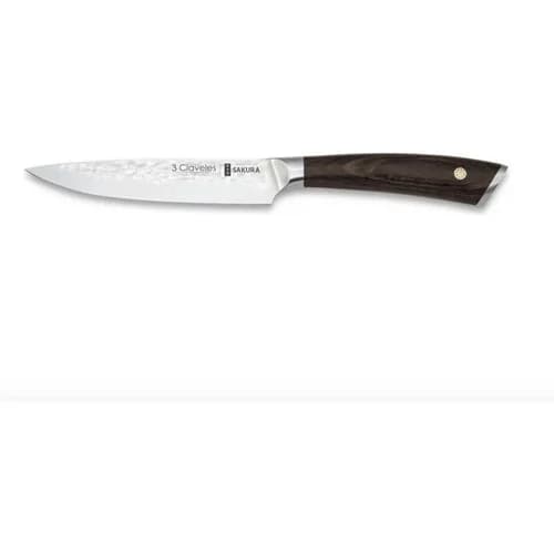 Cuchillo De Cocina 3 Claveles Sakura 12,5 Cm Mango De Madera — imagen 1 de 5