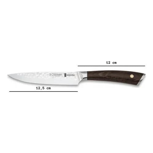 Cuchillo De Cocina 3 Claveles Sakura 12,5 Cm Mango De Madera — imagen 2 de 5