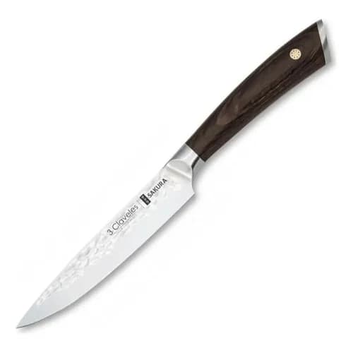 Cuchillo De Cocina 3 Claveles Sakura 12,5 Cm Mango De Madera — imagen 5 de 5