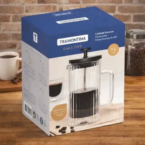 Cafetera Prensa Francesa Tramontina 1 L Jarra De Vidrio — imagen 2 de 4