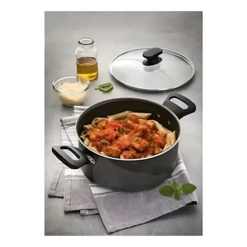 Cacerola Tramontina Turim 24 Cm Tapa De Vidrio Negro — imagen 2 de 2