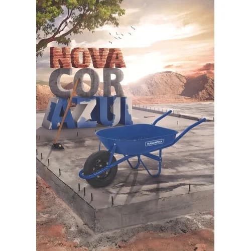 Carretilla metálica con rueda neumática Tramontina 50 L azul — imagen 4 de 9