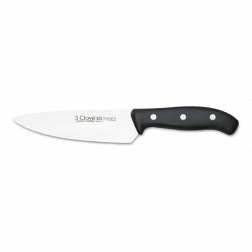 Cuchillo Cocinero 3 Claveles 15 Cm Acero Inoxidable Negro