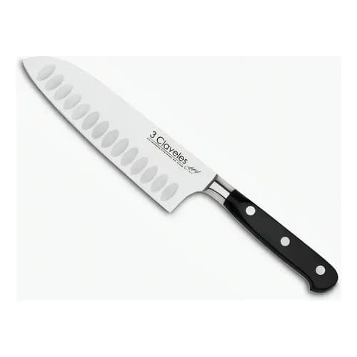 Cuchillo Santoku 3 Claveles Forjado Alveolado 17 Cm Acero