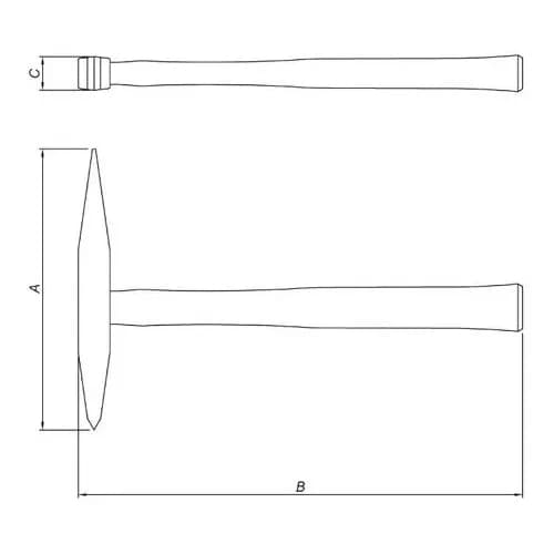 Martillo picador de soldadura Tramontina PRO 300 g con mango de madera — imagen 4 de 4