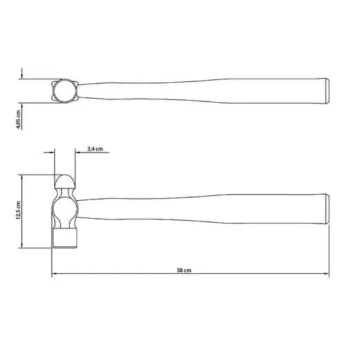 Martillo de bola Tramontina Master Basic 800 g con mango de madera — imagen 3 de 4