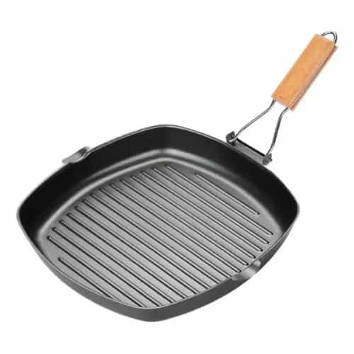 Sartén Bifera Plancha Grill Antiadherente 20 Cm Negro