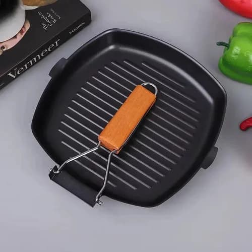 Sartén Bifera Plancha Grill Antiadherente 20 Cm Negro — imagen 3 de 4