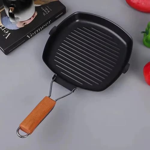 Sartén Bifera Plancha Grill Antiadherente 20 Cm Negro — imagen 2 de 4