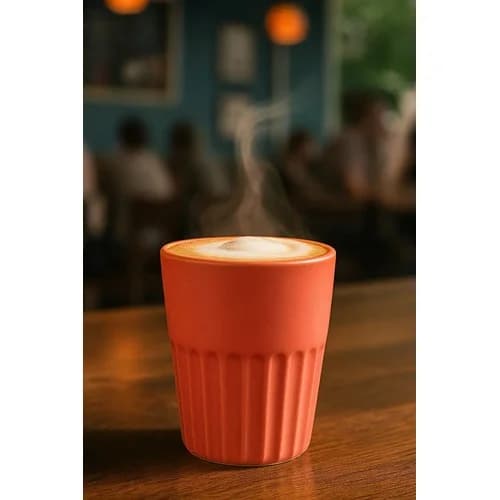Vaso Para Café De Cerámica 300 Ml Verde / Coral — imagen 5 de 5