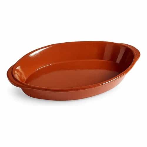 Fuente Asadera Oval De Barro Arte Regal 39 Cm Miel
