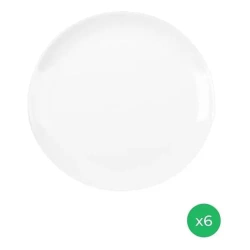 Juego De Platos Playos Blanc Duralex 27 Cm X 6 — imagen 5 de 7