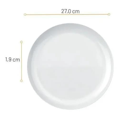 Juego De Platos Playos Blanc Duralex 27 Cm X 6 — imagen 2 de 7
