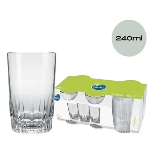 Set 6 Vasos Vidrio Vegas Nadir 240 Ml — imagen 7 de 7