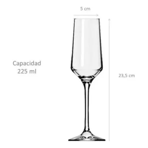 Copa Champagne Nadir Brunello Vidrio 225 Ml Set X12 — imagen 4 de 6