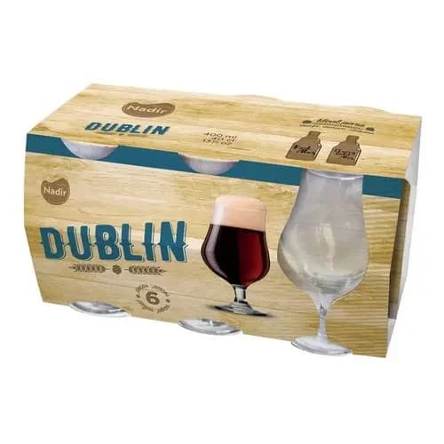 Vasos De Cerveza Nadir Dublin Vidrio 400 Ml Set X6 — imagen 3 de 12