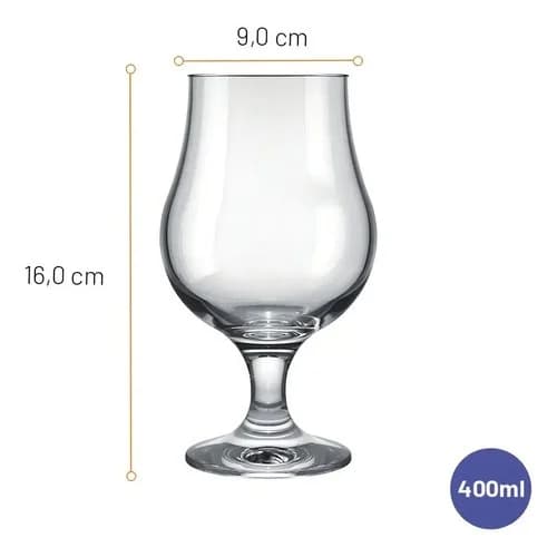 Vasos De Cerveza Nadir Dublin Vidrio 400 Ml Set X6 — imagen 8 de 12