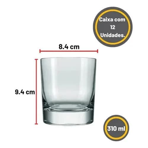 Vaso Whisky Nadir Atol Rocks Vidrio 310 Ml Pack X12 — imagen 3 de 8
