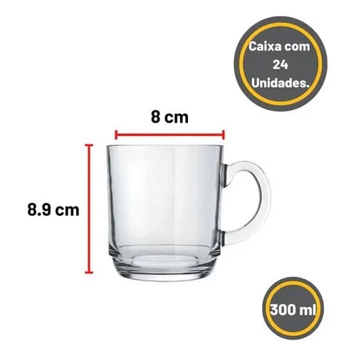 Tazas Aspen Diamond Nadir Vidrio 300 Ml Set X24 — imagen 2 de 4
