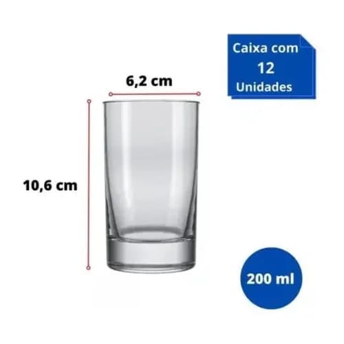 Vasos Nadir Bristol Vidrio 200 Ml Pack X12 — imagen 4 de 4