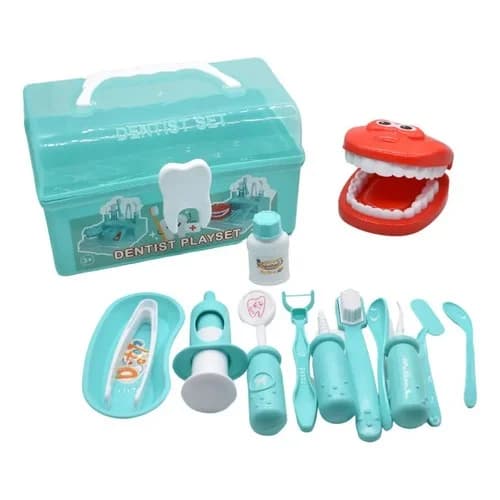 Set De Dentista Infantil Juguete 15 Piezas En Caja Rosado — imagen 3 de 4