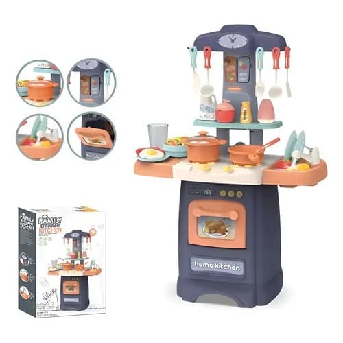 Juego De Cocina Infantil Juguete Con Luz Y Sonido 29 Piezas Azul — imagen 1 de 3