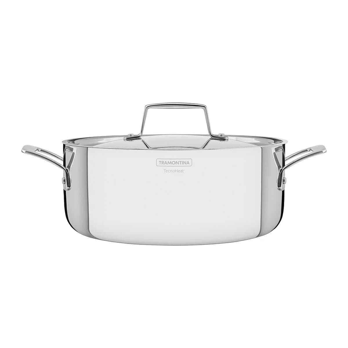 Cacerola Tramontina Grano Triple Fondo 24 cm 4,7 L Acero Inoxidable con Tapa y Asas — Apta Inducción — imagen 1 de 8