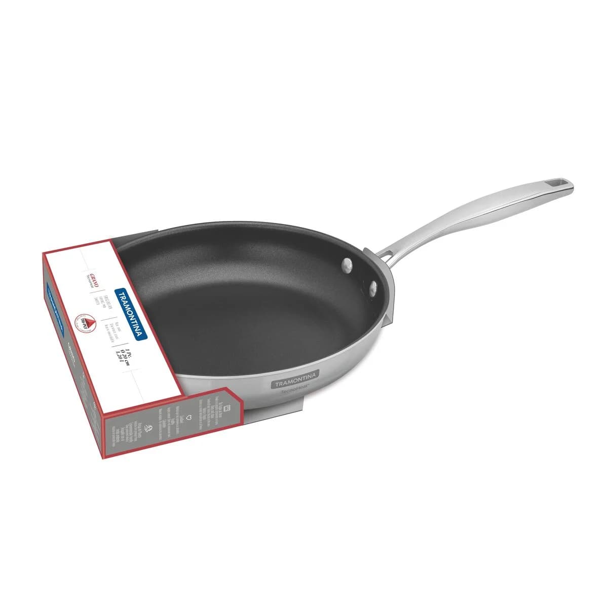 Sartén Tramontina Grano Triple Fondo 20 cm 1,2 L Acero Inoxidable Antiadherente — Apta para Inducción — imagen 2 de 7