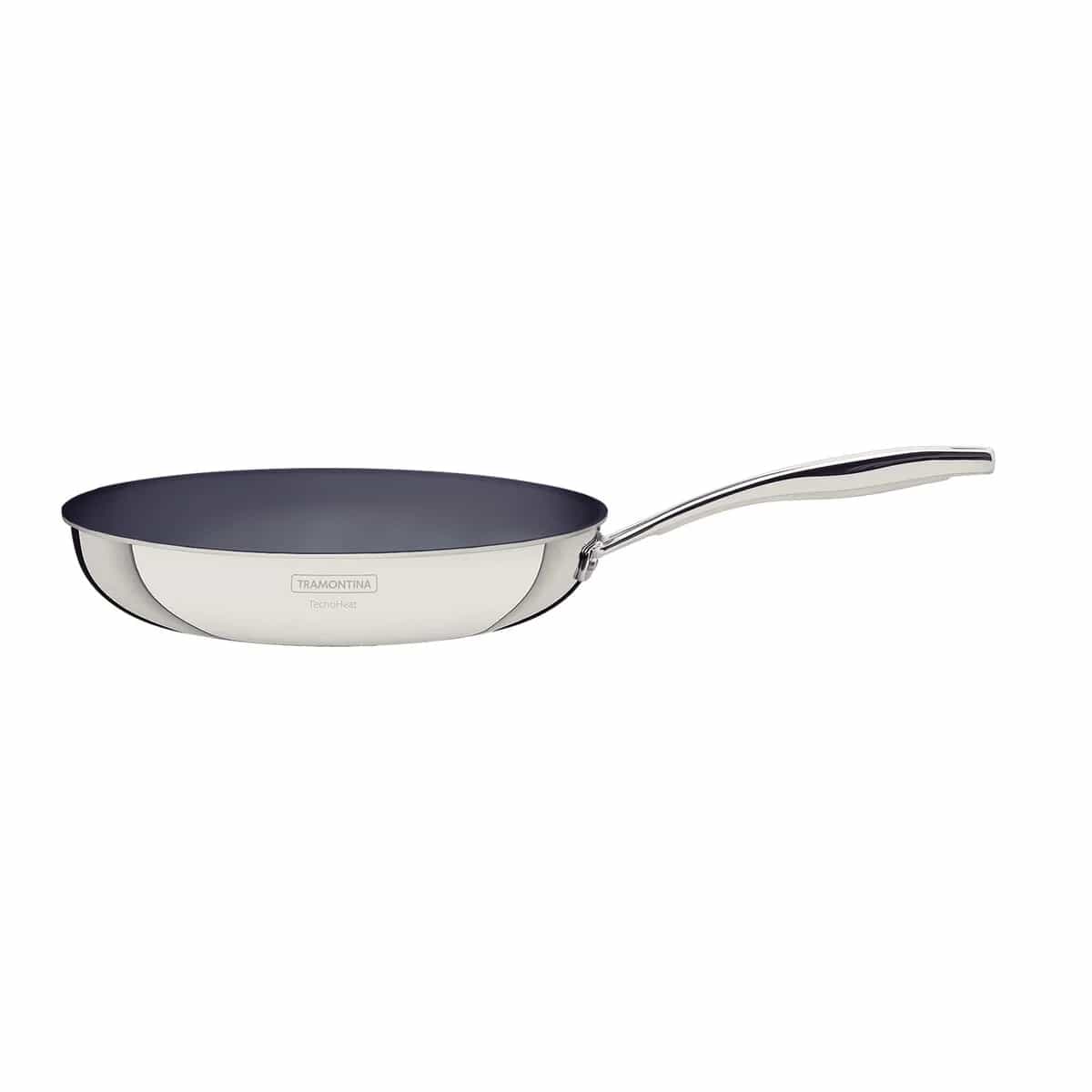 Sartén Tramontina Grano Triple Fondo 26 cm 2,2 L Acero Inoxidable con Revestimiento Cerámico — Apta Inducción
