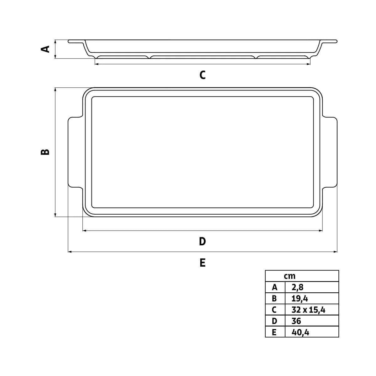 Bandeja Rectangular Tramontina Ma Augusta Porcelana 36x19 cm — imagen 2 de 2