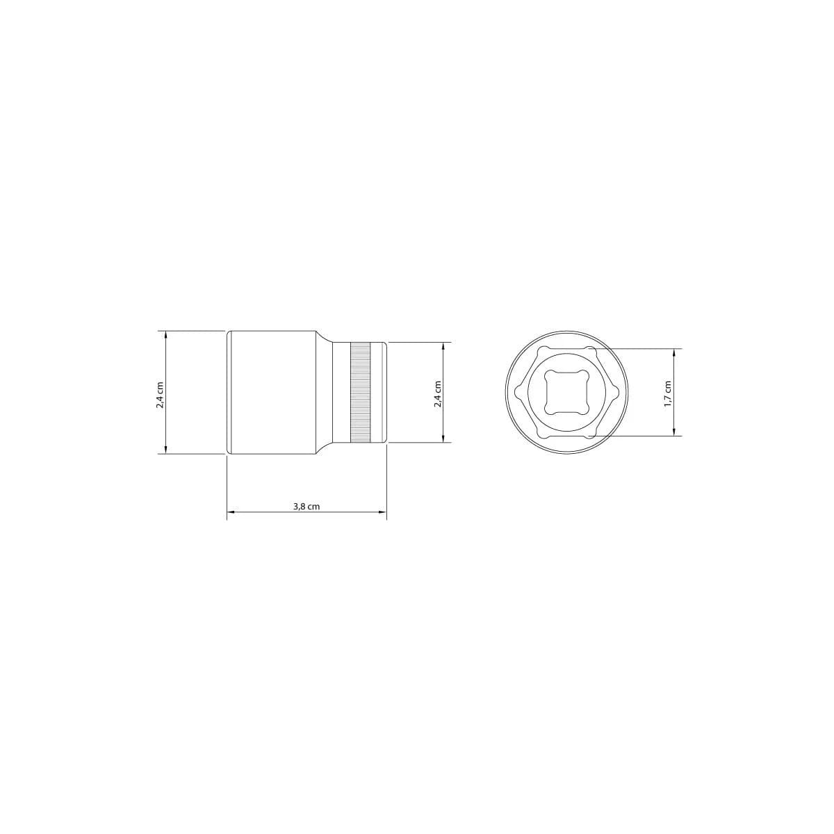 Dado hexagonal Tramontina Master 17 mm encastre 1/2 pulgada — imagen 1 de 1